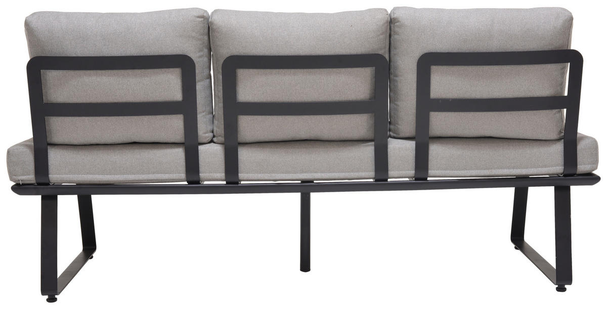 GARTENBANK 177/74,7/73,3 cm  Carbonstahl  - Hellgrau/Schwarz, Design, Textil/Metall (177/74,7/73,3cm) - Ambia Garden
