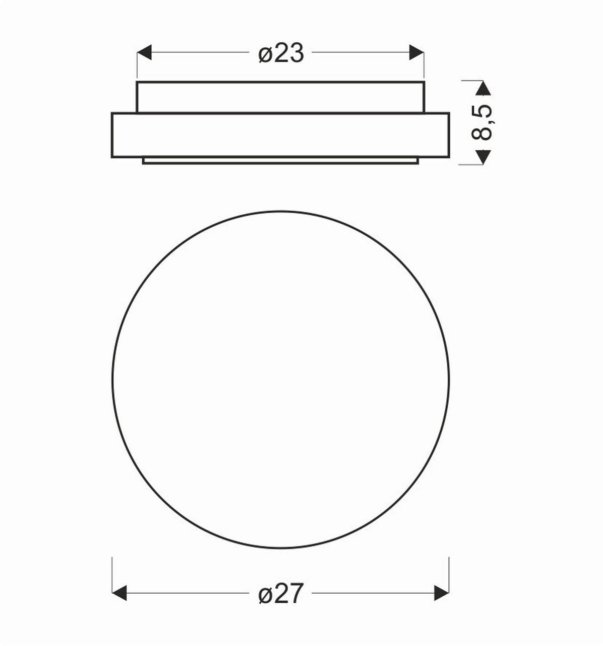 LED-TAKLAMPA Rabel 27/27/8.5 cm  - vit/transparent, Klassisk, metall/plast (27/27/8.5cm)