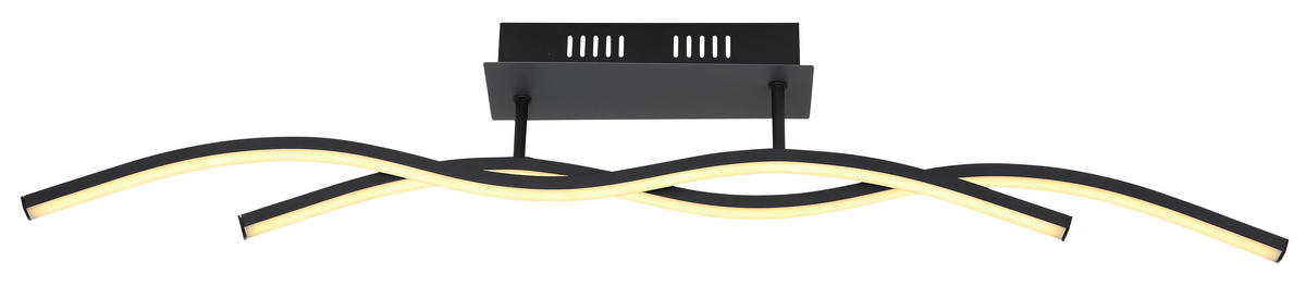 LED PLAFONJERA Marius  - opal/crna, Dizajnerski, metal/plastika (88/8/15,5cm)