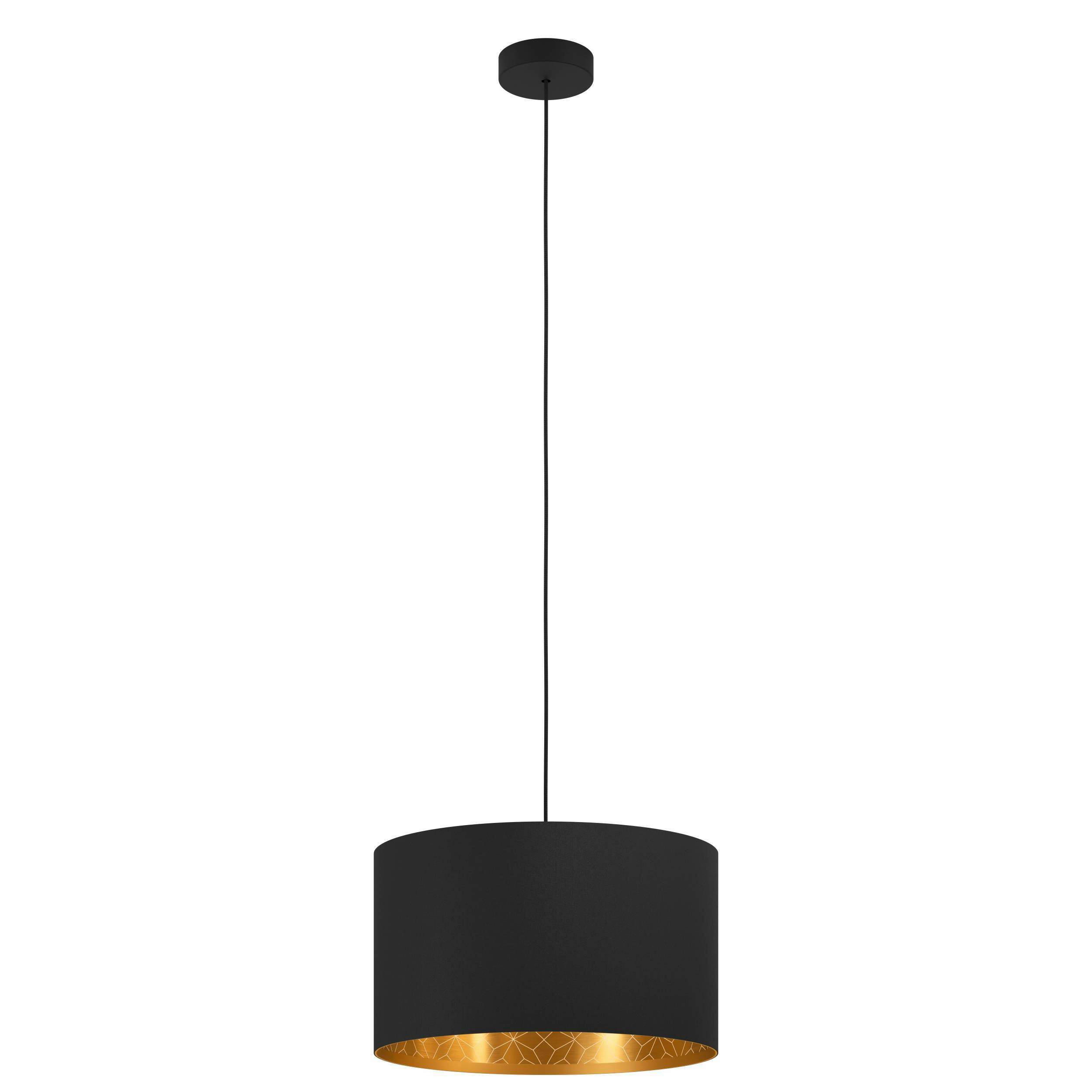 HÄNGELEUCHTE Zaragoza 38/110 cm   - Goldfarben/Schwarz, KONVENTIONELL, Textil/Metall (38/110cm) - Eglo