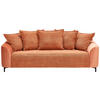 3-SITZER-SOFA Cord, Velours Rostfarben  - Rostfarben/Schwarz, KONVENTIONELL, Textil/Metall (228/84/99cm) - Carryhome