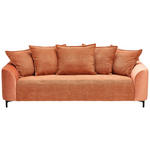 3-SITZER-SOFA in Cord, Velours Rostfarben  - Rostfarben/Schwarz, KONVENTIONELL, Textil/Metall (228/84/99cm) - Carryhome