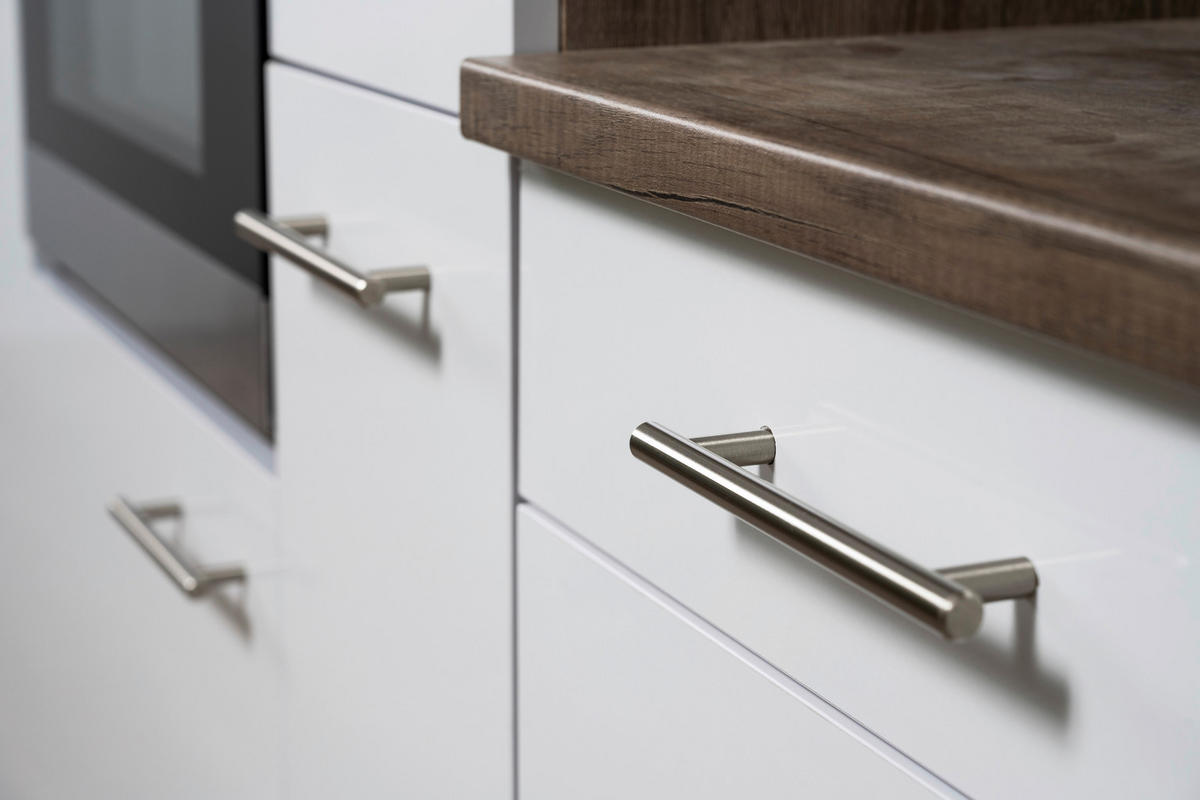 KÜCHENBLOCK 340 cm   in Weiß, Eichefarben  - Eichefarben/Weiß, Design, Holzwerkstoff/Metall (340cm) - Respekta
