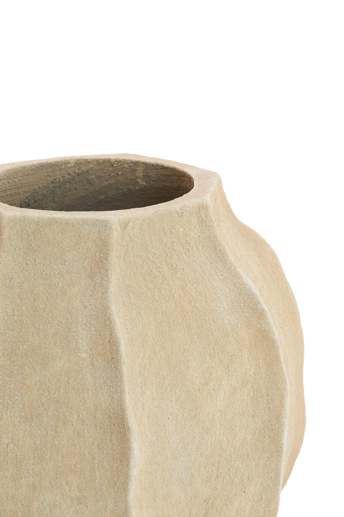 DEKOVASE  - Sandfarben, Basics, Stein (35/35/35cm) - Light & Living