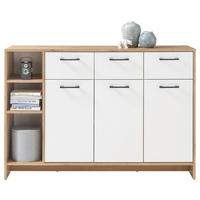 KOMODA   135/92/38 cm   bijela, boje hrasta  - bijela/boje hrasta, Design, drvni materijal/plastika (135/92/38cm) - MID.YOU