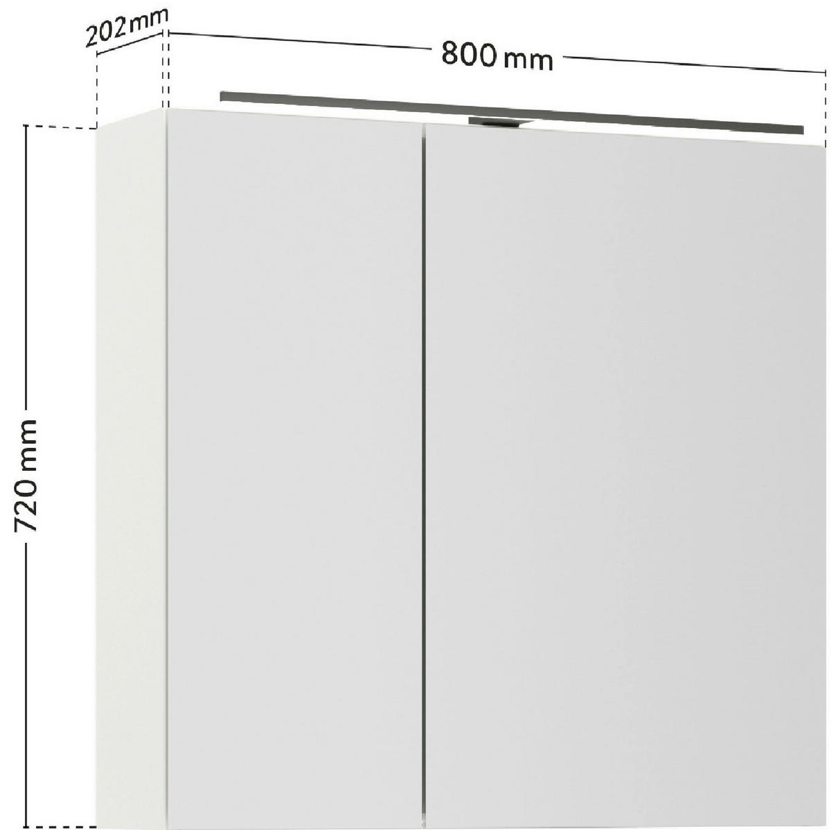 SPIEGELSCHRANK 80/72/21 cm  - Alufarben/Weiß, MODERN, Glas/Holzwerkstoff (80/72/21cm) - Nobilia