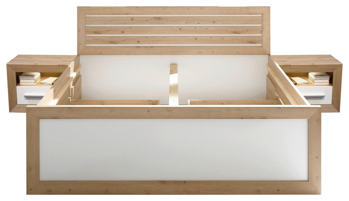 SPAVAĆA SOBA    180/200 cm  - bijela/boje hrasta, Konvencionalno, drvni materijal (180/200cm) - MID.YOU