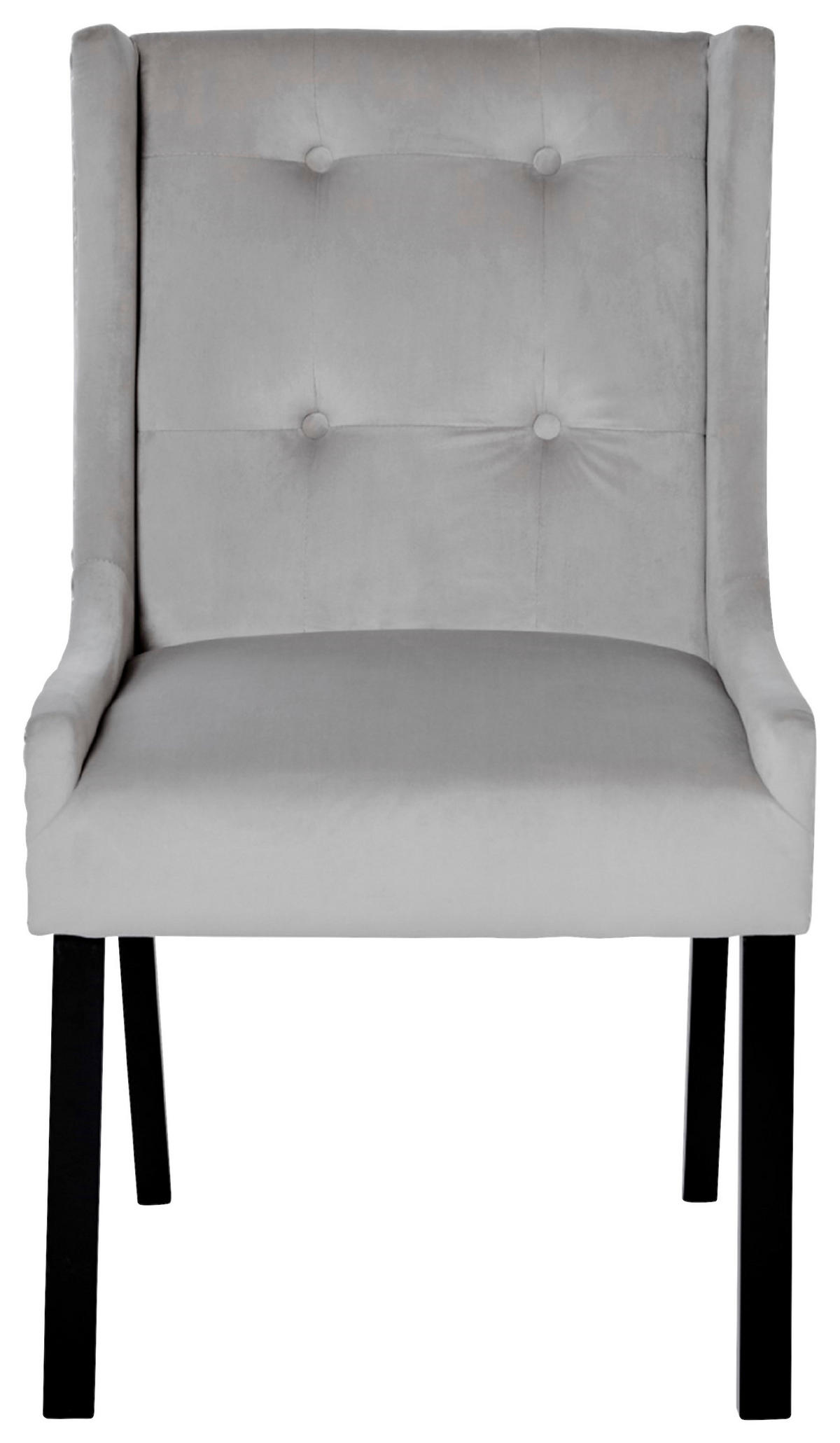 STUHL  in Samt  - Silberfarben/Schwarz, Modern, Holz/Textil (57/64/99cm) - Livetastic