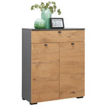 SCHUHSCHRANK  in 80/100/34 cm  - Eichefarben/Anthrazit, MODERN, Holzwerkstoff (80/100/34cm) - Moderano