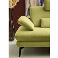 ECKSOFA  in Chenille, Flachgewebe Hellgrün Rücken echt  284/180 cm  - Schwarz/Hellgrün, Design, Textil/Metall (284/180cm) - Dieter Knoll