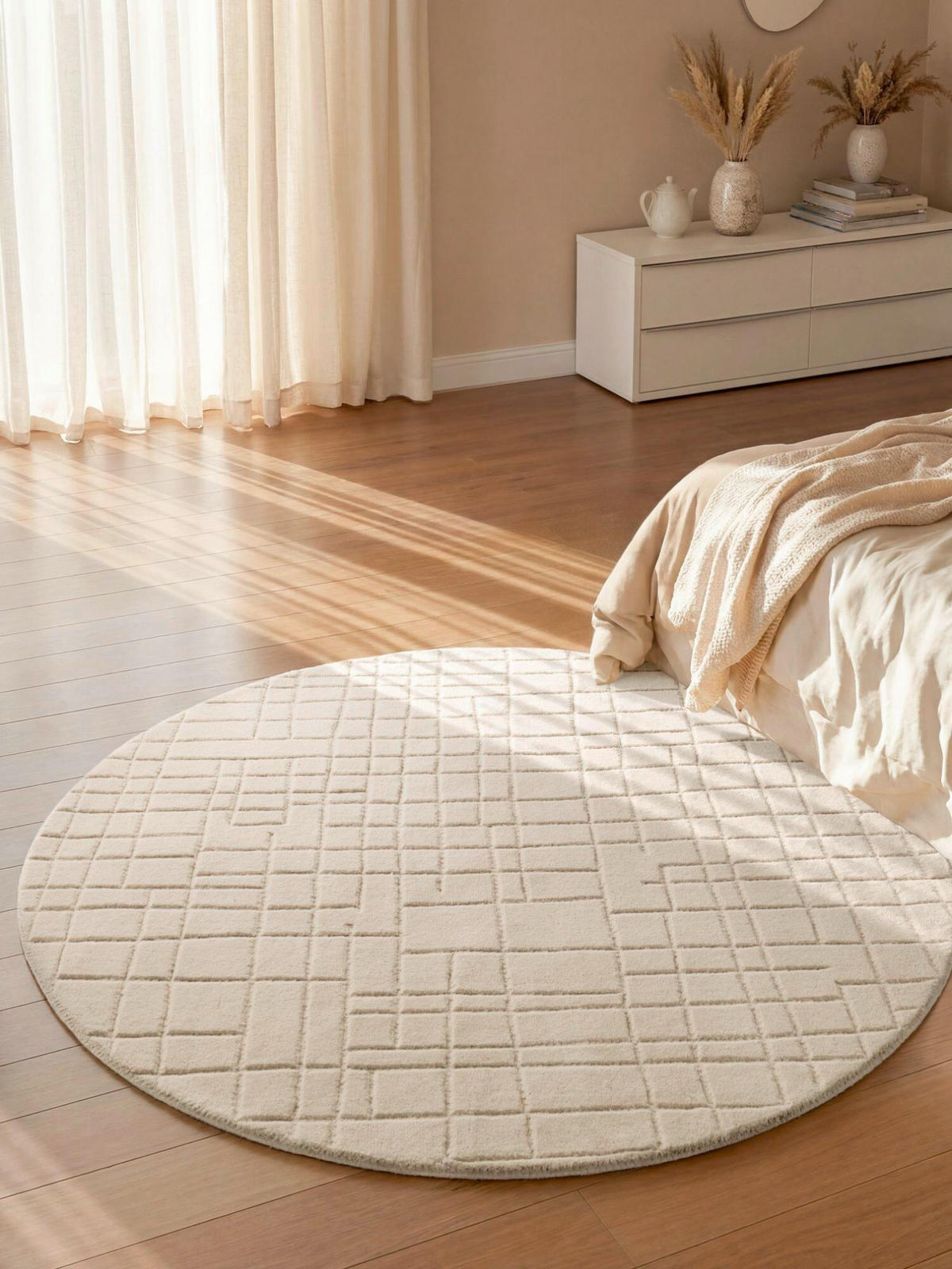 WOLLTEPPICH Wohnzimmer 200 cm Kollektion 1890 Kenso Beige rund  - Beige, Basics, Textil (200cm) - Villeroy & Boch