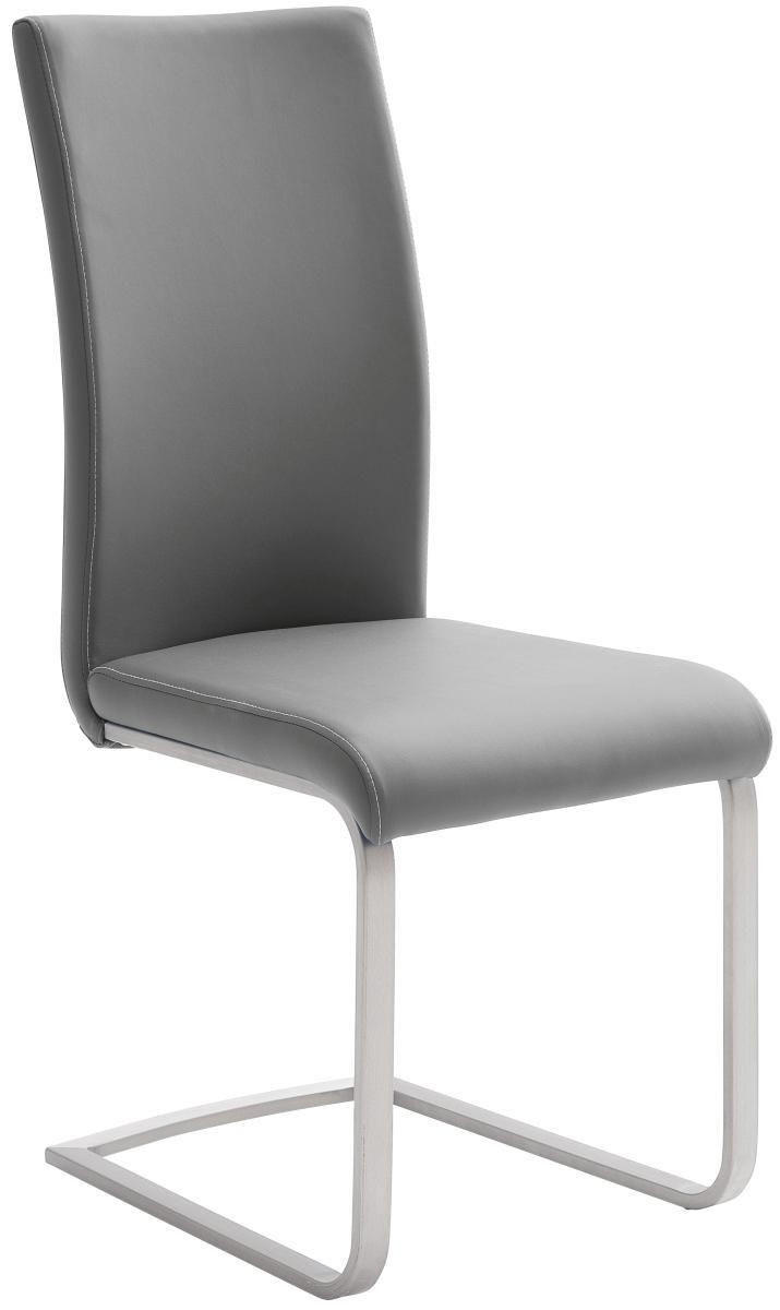 SVIKTSTOL i rostfritt stål läderimitation  - stålfärgad/grå, Design, metall/textil (42/102/58cm) - MID.YOU