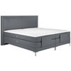 BOXSPRINGBETT 160/200 cm  in Dunkelgrau  - Dunkelgrau/Alufarben, Design, Textil/Metall (160/200cm) - Welnova