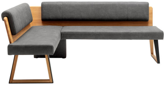 ECKBANK 155/195 cm  in Dunkelgrau, Wildeiche  - Wildeiche/Dunkelgrau, Design, Holz/Textil (155/195cm) - Venda