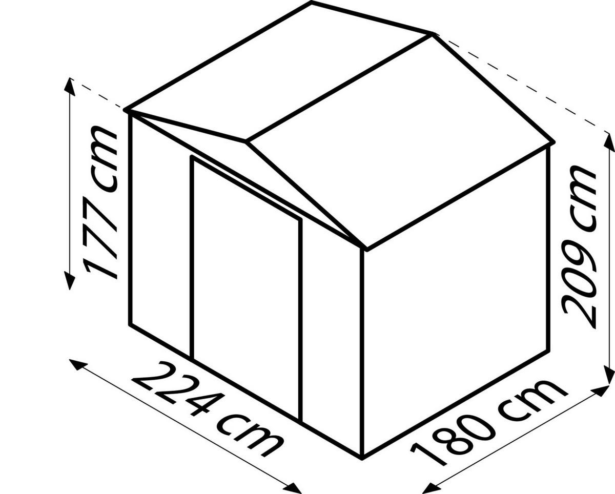 GERÄTEHAUS 236/209/195 cm  - Hellbraun, Basics, Metall (236/209/195cm)