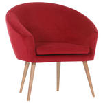 SESSEL in Flachgewebe Rot  - Rot/Naturfarben, Design, Holz/Textil (73/73/66cm) - Carryhome