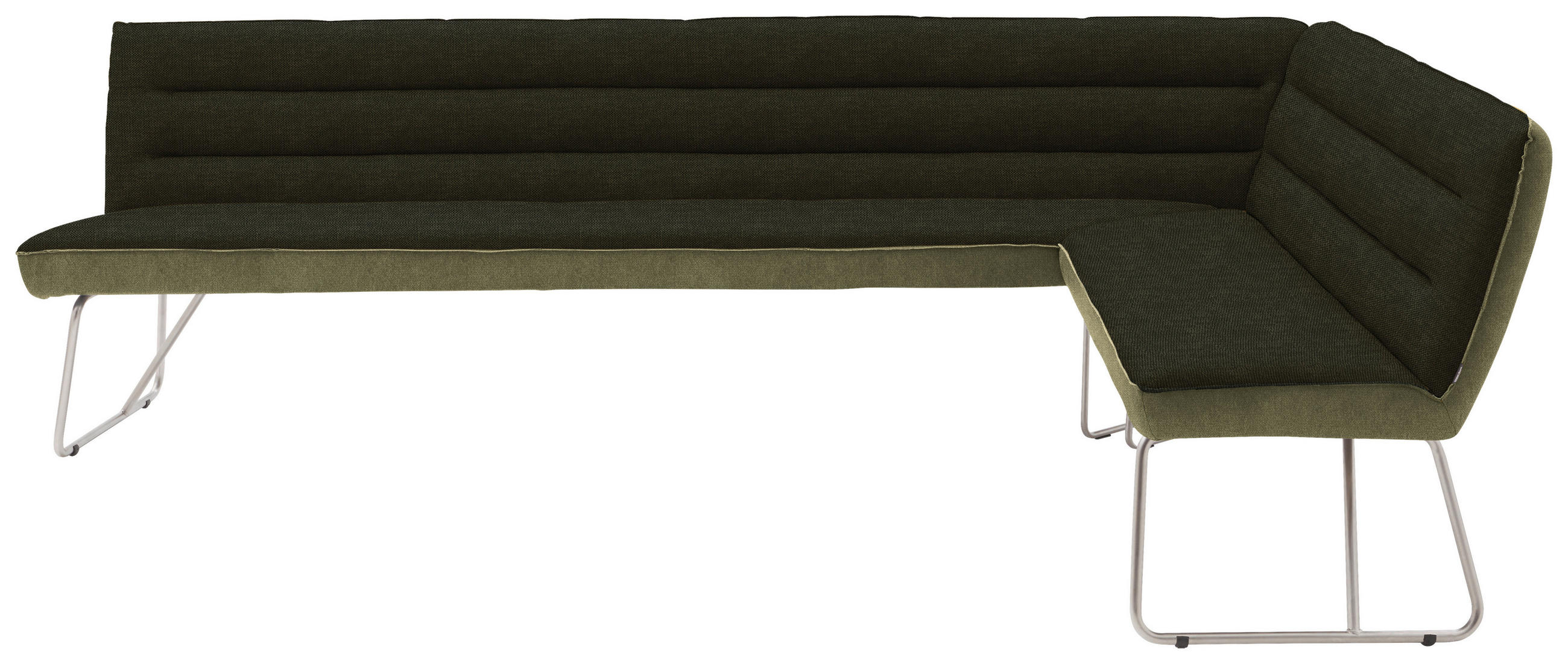 ECKBANK 274/184 cm  in Grün, Edelstahlfarben  - Edelstahlfarben/Grün, Design, Textil/Metall (274/184cm) - Dieter Knoll