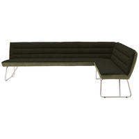 ECKBANK 304/184 cm  in Grün, Edelstahlfarben  - Edelstahlfarben/Grün, Design, Textil/Metall (304/184cm) - Dieter Knoll
