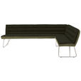 ECKBANK 304/184 cm  in Grün, Edelstahlfarben  - Edelstahlfarben/Grün, Design, Textil/Metall (304/184cm) - Dieter Knoll