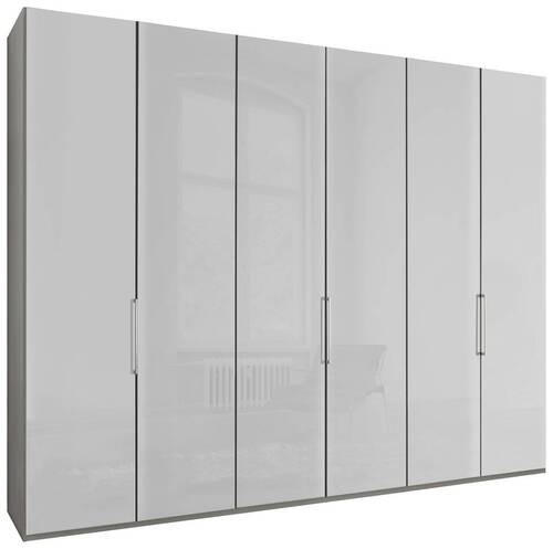 FALTTÜRENSCHRANK in Grau, Weiss  - Chromfarben/Weiss, Konventionell, Glas/Holzwerkstoff (300/236/58cm) - Dieter Knoll