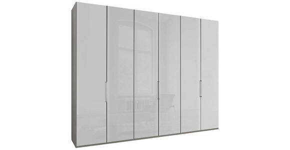 FALTTÜRENSCHRANK in Grau, Weiß - Chromfarben/Weiß, KONVENTIONELL, Glas/Holzwerkstoff (300/236/58cm) - Dieter Knoll
