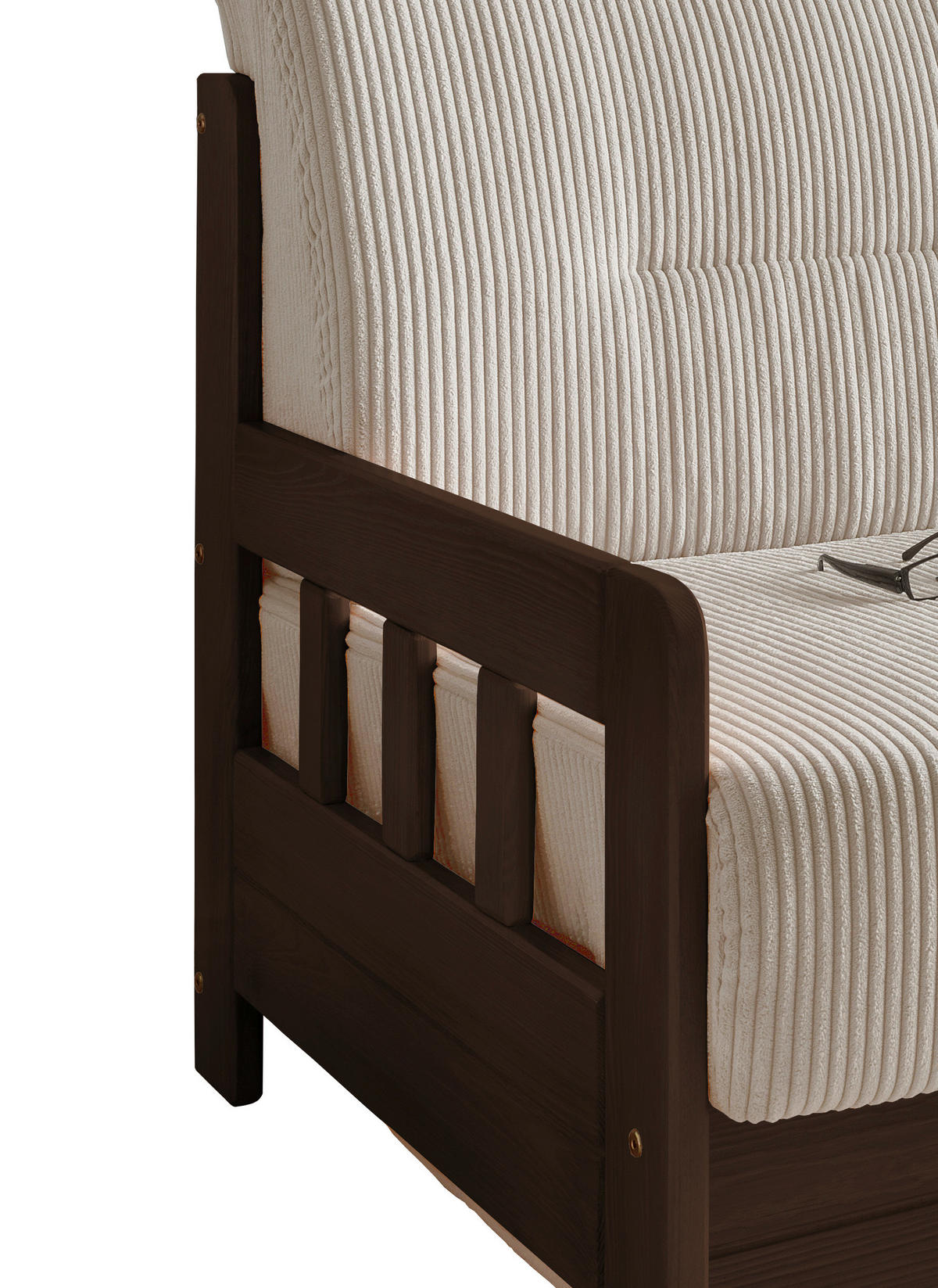 SCHLAFSOFA in Textil Nussbaumfarben, Beige  - Beige/Nussbaumfarben, Modern, Holz/Textil (154/88/90cm) - Livetastic