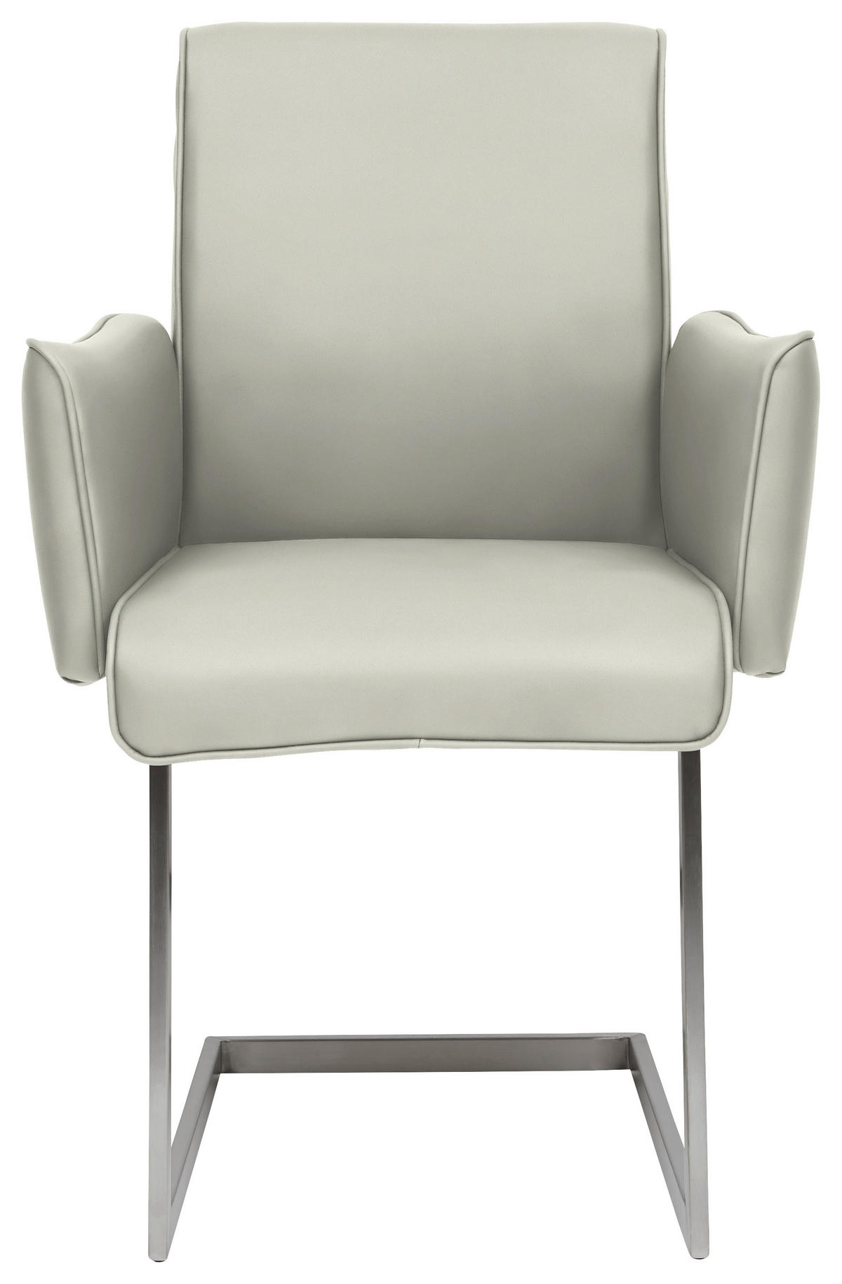 ARMLEHNSTUHL  in Stahl Mikrofaser  - Edelstahlfarben/Hellgrau, Design, Holzwerkstoff/Textil (63/91/60cm) - Dieter Knoll