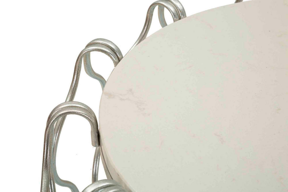 COUCHTISCH Silberfarben  - Silberfarben, Basics, Stein/Metall (47,5/61,5/47,5cm)