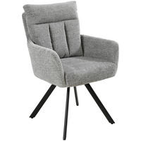 ARMLEHNSTUHL  in Eisen Chenille  - Schwarz/Grau, Design, Textil/Metall (60,5/92/67cm) - Carryhome