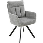 ARMLEHNSTUHL  Sitzfläche 360° drehbar, inklusive Armlehnen Chenille  - Schwarz/Grau, Design, Textil/Metall (60,5/92/67cm) - Carryhome