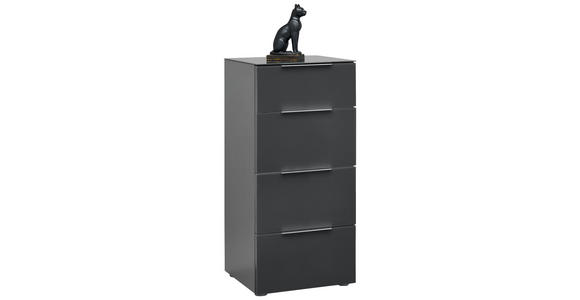 KOMMODE in 45/101/40,5 cm - Anthrazit/Alufarben, Design, Glas/Holzwerkstoff (45/101/40,5cm) - Voleo