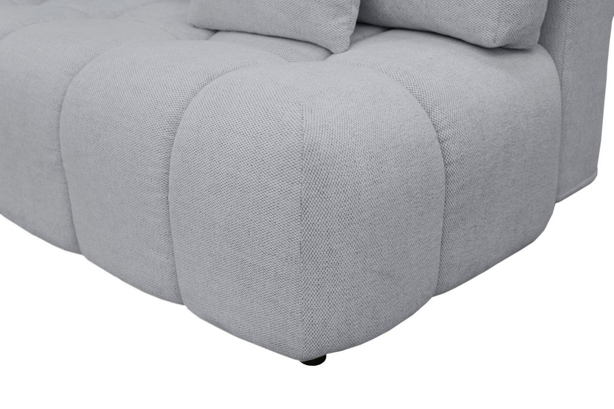 BOXSPRINGSOFA in Chenille Hellgrau  - Hellgrau/Schwarz, MODERN, Kunststoff/Textil (210/72/105cm) - Cantus