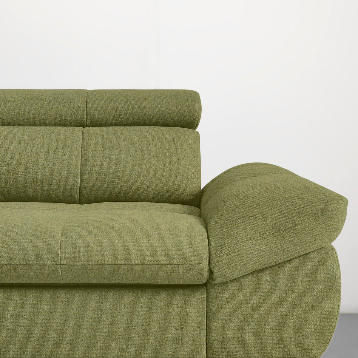 ECKSOFA Chenille Olivgrün  - Schwarz/Olivgrün, Modern, Textil/Metall (201/296cm) - Livetastic