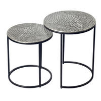 SATSBORD i metall 40/40/48 cm  - silver/svart, Design, metall (40/40/48cm) - Livetastic