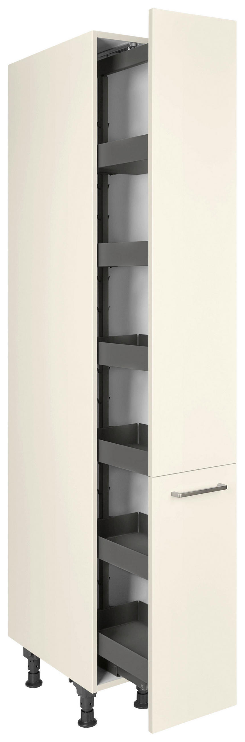 APOTHEKERSCHRANK 30/216,6/58 cm  in Magnolie  - Edelstahlfarben/Magnolie, MODERN, Holzwerkstoff/Metall (30/216,6/58cm) - Nobilia