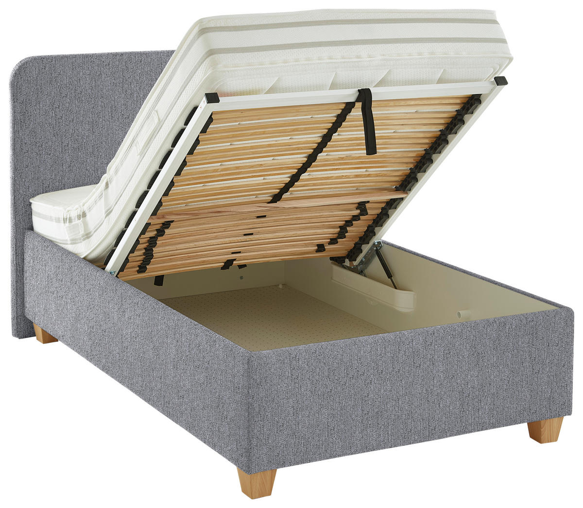 POLSTERBETT 120/200 cm  in Grau  - Weiss/Grau, Konventionell, Holz/Textil (120/200cm) - Beldomo - Sleep