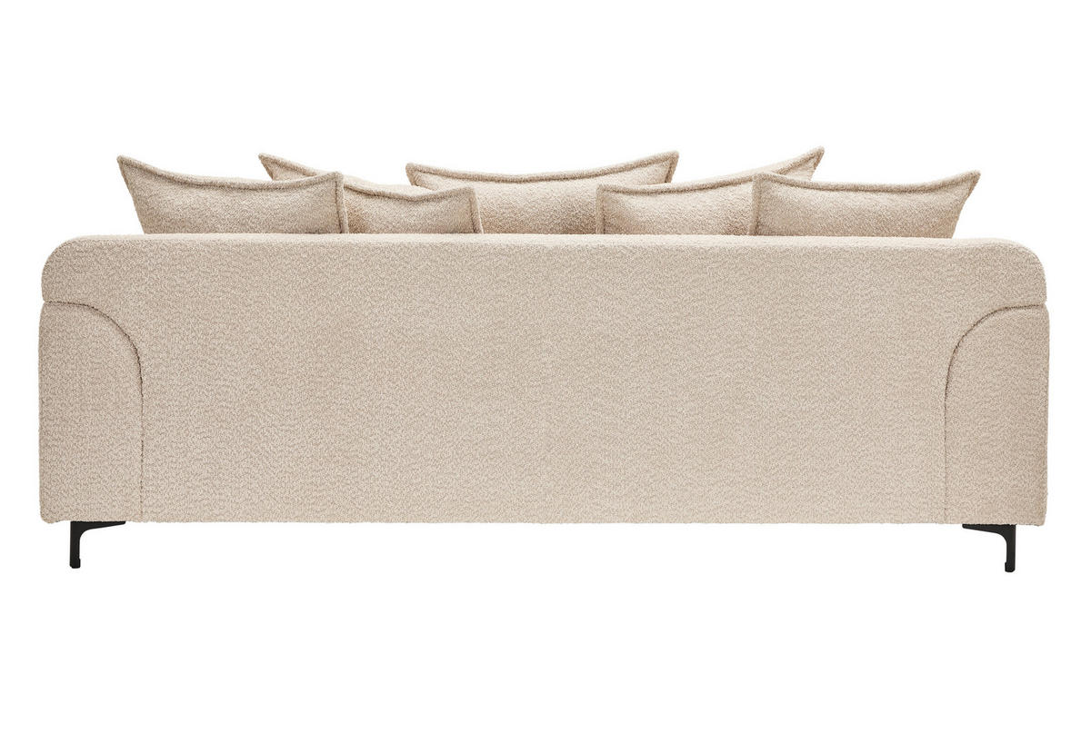 3-SITZER-SOFA Chenille Beige  - Beige/Schwarz, KONVENTIONELL, Textil/Metall (228/84/99cm) - Carryhome
