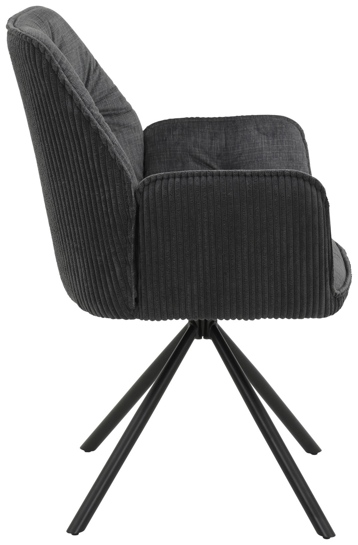 ARMLEHNSTUHL  in Stahl Flachgewebe  - Anthrazit/Schwarz, MODERN, Textil/Metall (56/89/61cm) - Boxxx