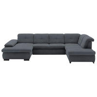WOHNLANDSCHAFT Anthrazit Webstoff  - Anthrazit/Schwarz, Design, Textil/Metall (174/337/210cm) - Beldomo Style