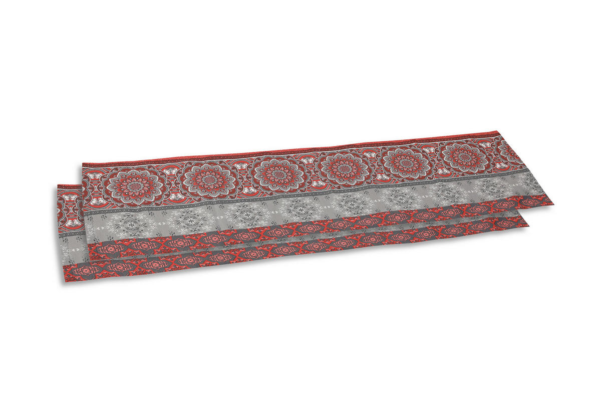 TISCHLÄUFER 40/140 cm  - Dunkelgrau/Rot, Basics, Textil (40/140cm)