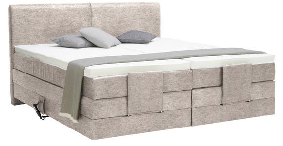 BOXSPRINGBETT 160/200 cm  in Beige  - Beige/Schwarz, Design, Kunststoff/Textil (160/200cm) - Hom`in