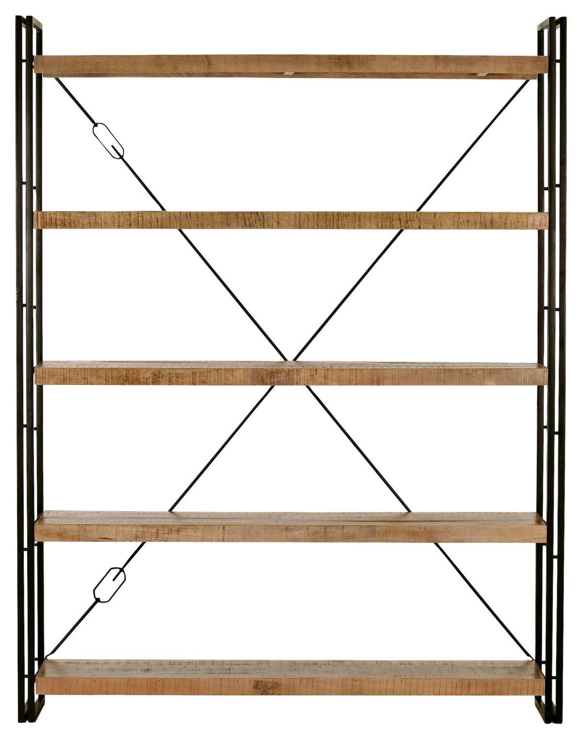 ÉTAGÈRE  155/200/40 cm Naturfarben, Schwarz  - Schwarz/Naturfarben, Design, Holz/Metall (155/200/40cm) - Landscape