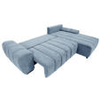 ECKSOFA Blau Flachgewebe  - Blau/Schwarz, KONVENTIONELL, Holz/Textil (275/180cm) - Carryhome