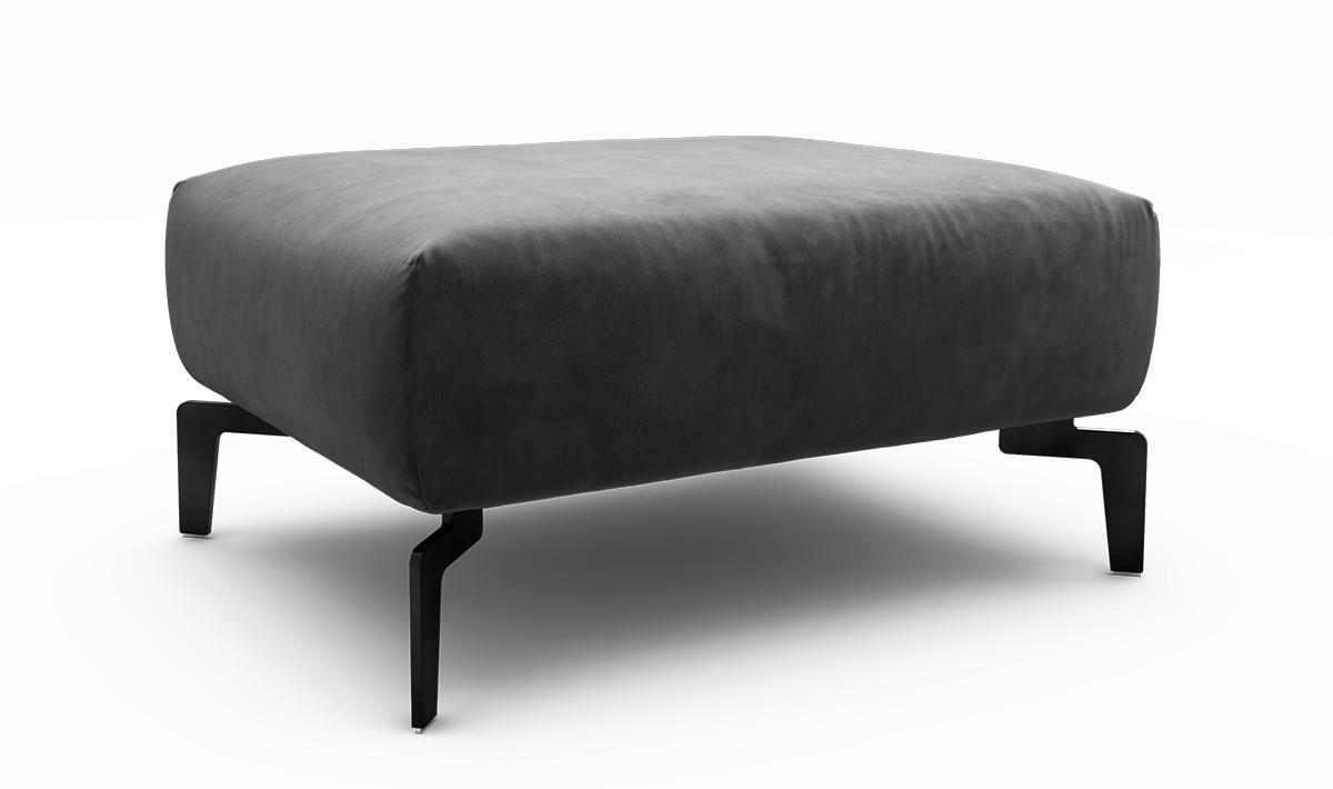 HOCKER Samt Anthrazit  - Anthrazit/Schwarz, Design, Textil/Metall (90/70/46cm) - SENSOO