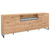 SIDEBOARD  in 228,6/82,9/43,8 cm  - Dunkelgrau/Eiche Artisan, Design, Glas/Holzwerkstoff (228,6/82,9/43,8cm) - SetOne by Musterring