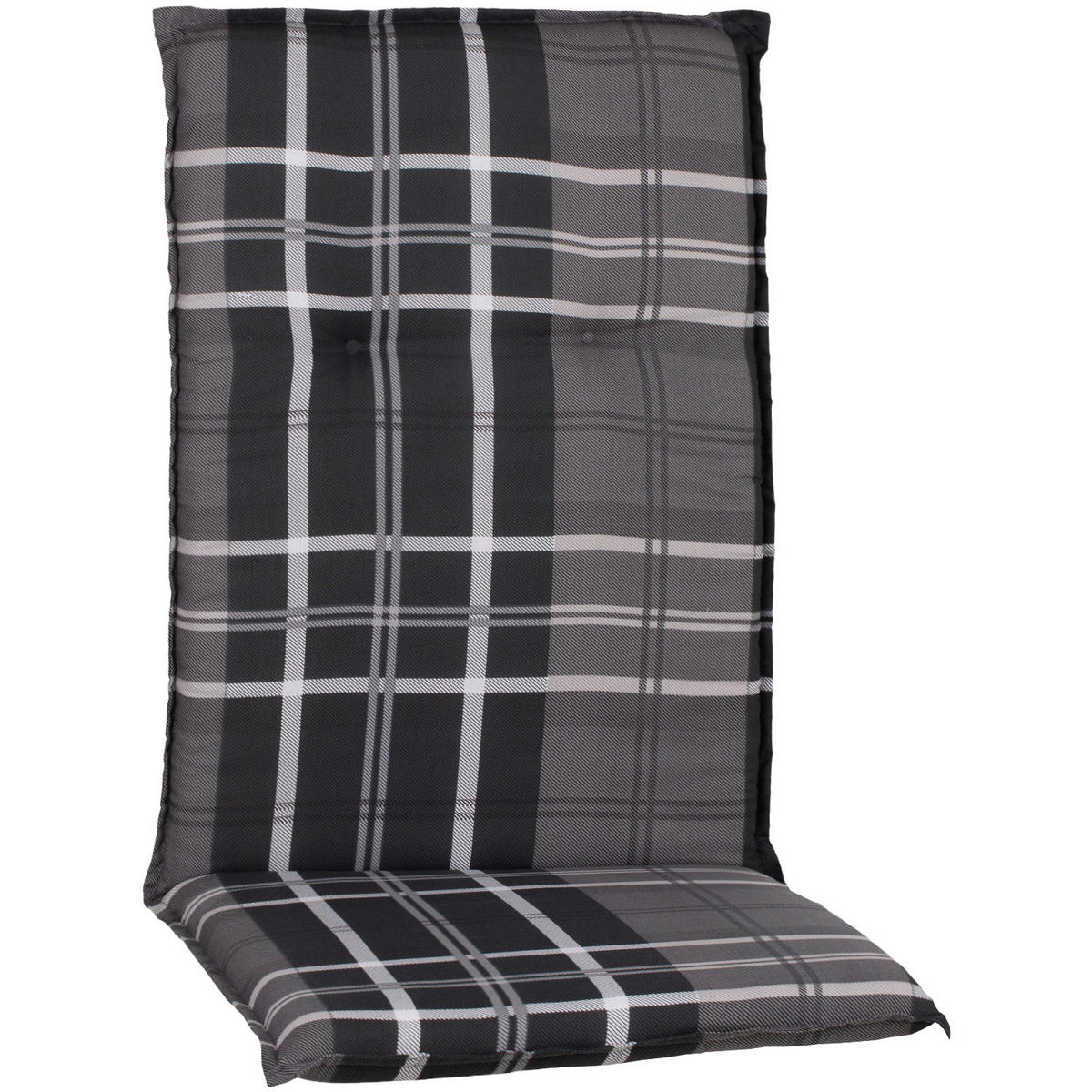 SESSELAUFLAGENSET in Anthrazit, Grau Karo  - Anthrazit/Grau, Basics, Textil (118/50/6cm) - Gardenson