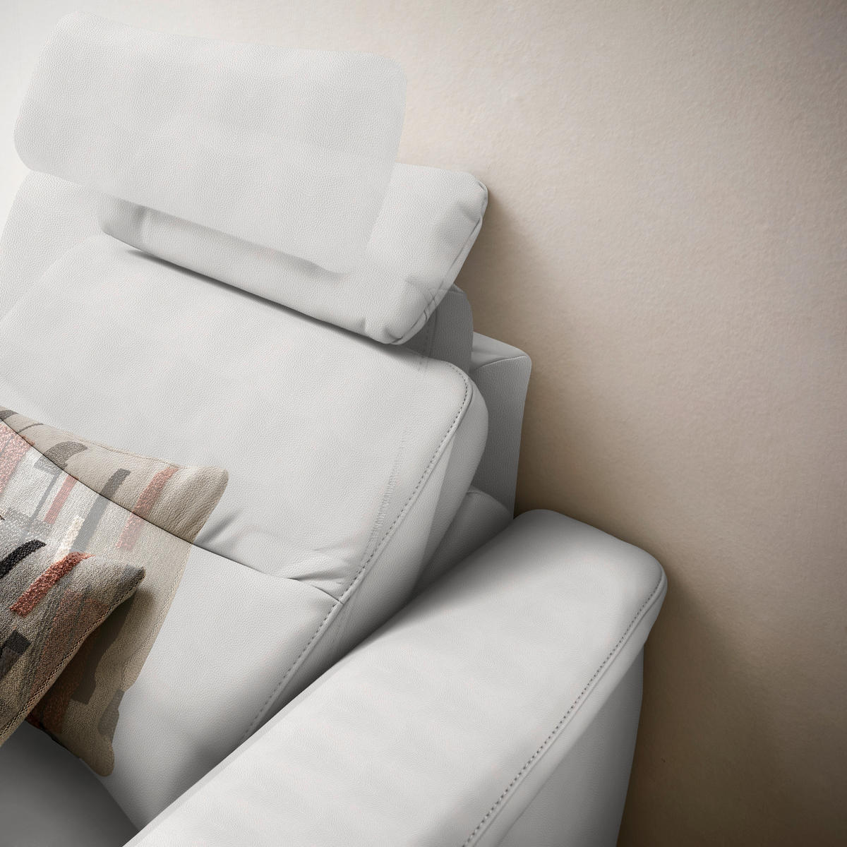 ECKSOFA in Echtleder Weiss  - Weiss/Anthrazit, Design, Leder/Metall (249/280cm) - Himolla Komfortklass