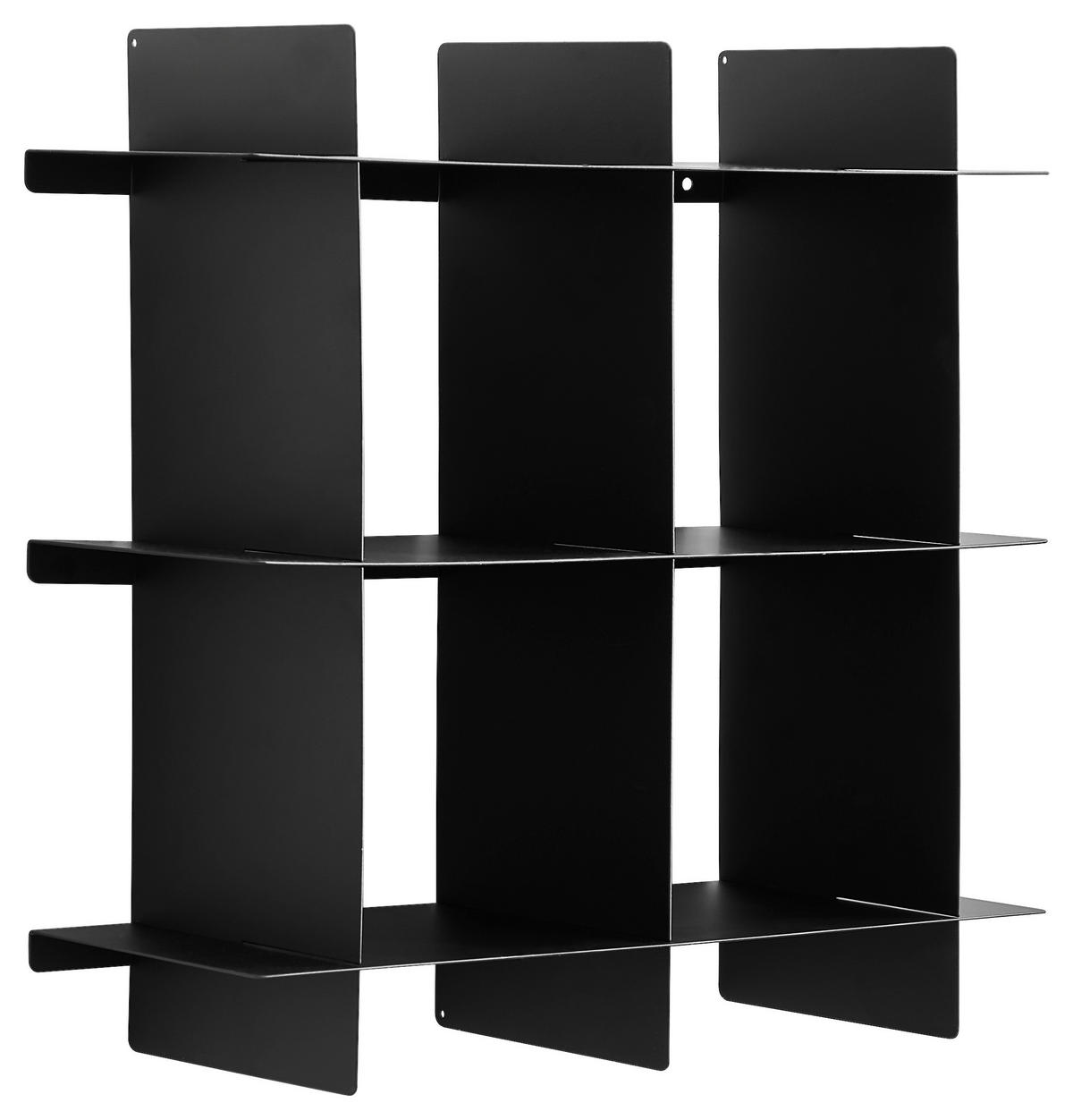 WANDREGAL Schwarz  - Schwarz, Basics, Metall (40/40/15cm) - Landscape