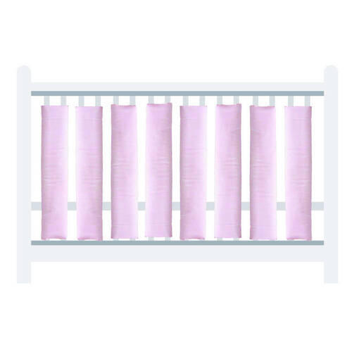 ZAŠČITNA OGRAJA ZA POSTELJICO - pink/bela, Basics, tekstil (27/56cm)