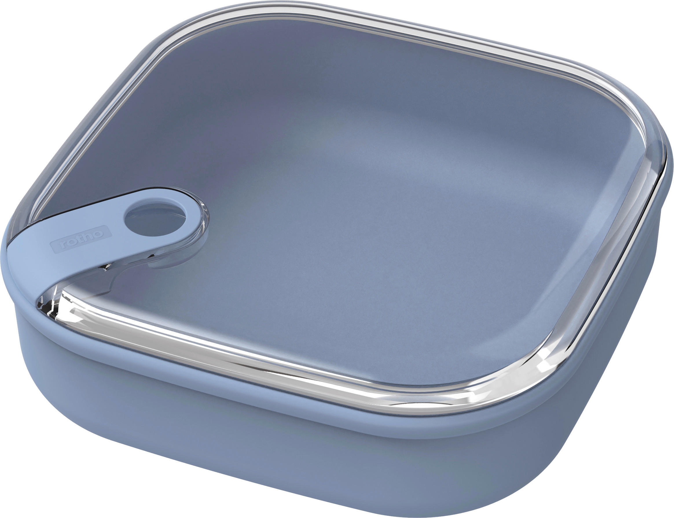 FRISCHHALTEDOSE Ela 1 L  - Blau/Transparent, Basics, Kunststoff (19,5/19,5/6,7cm) - Rotho